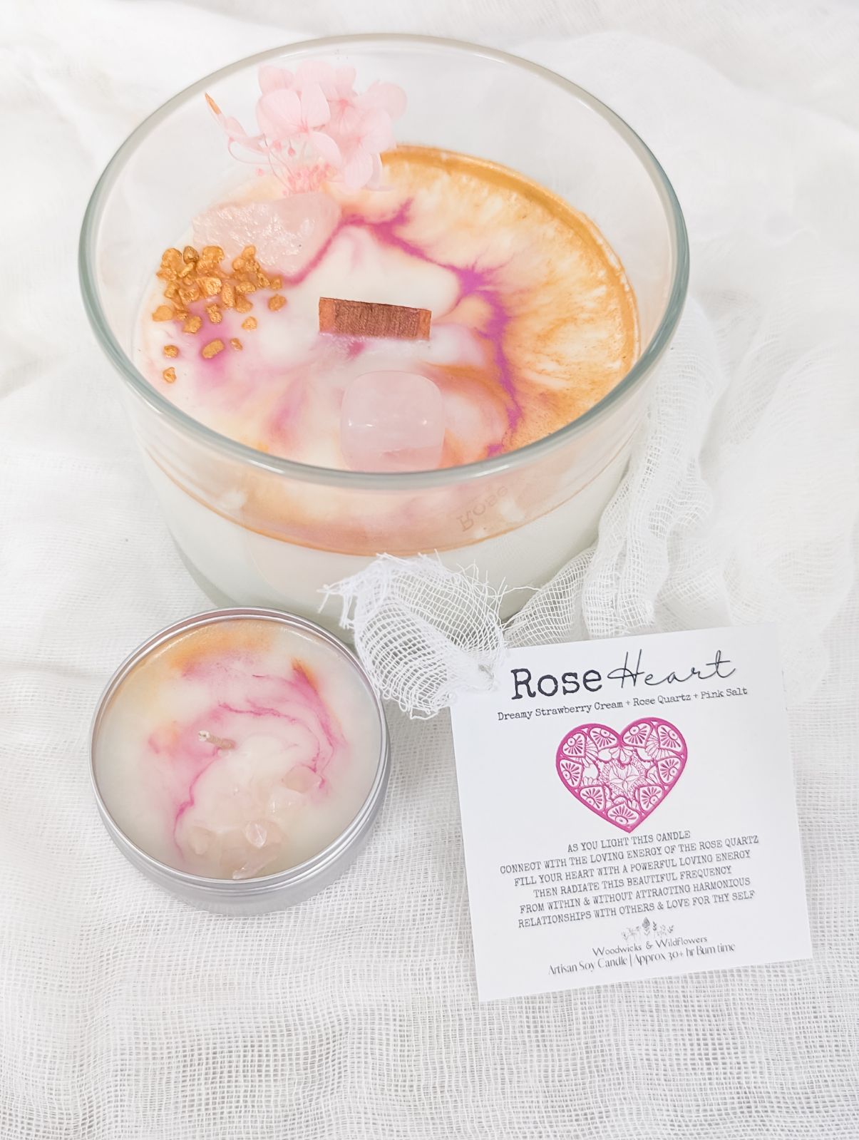 Rose Heart Candle