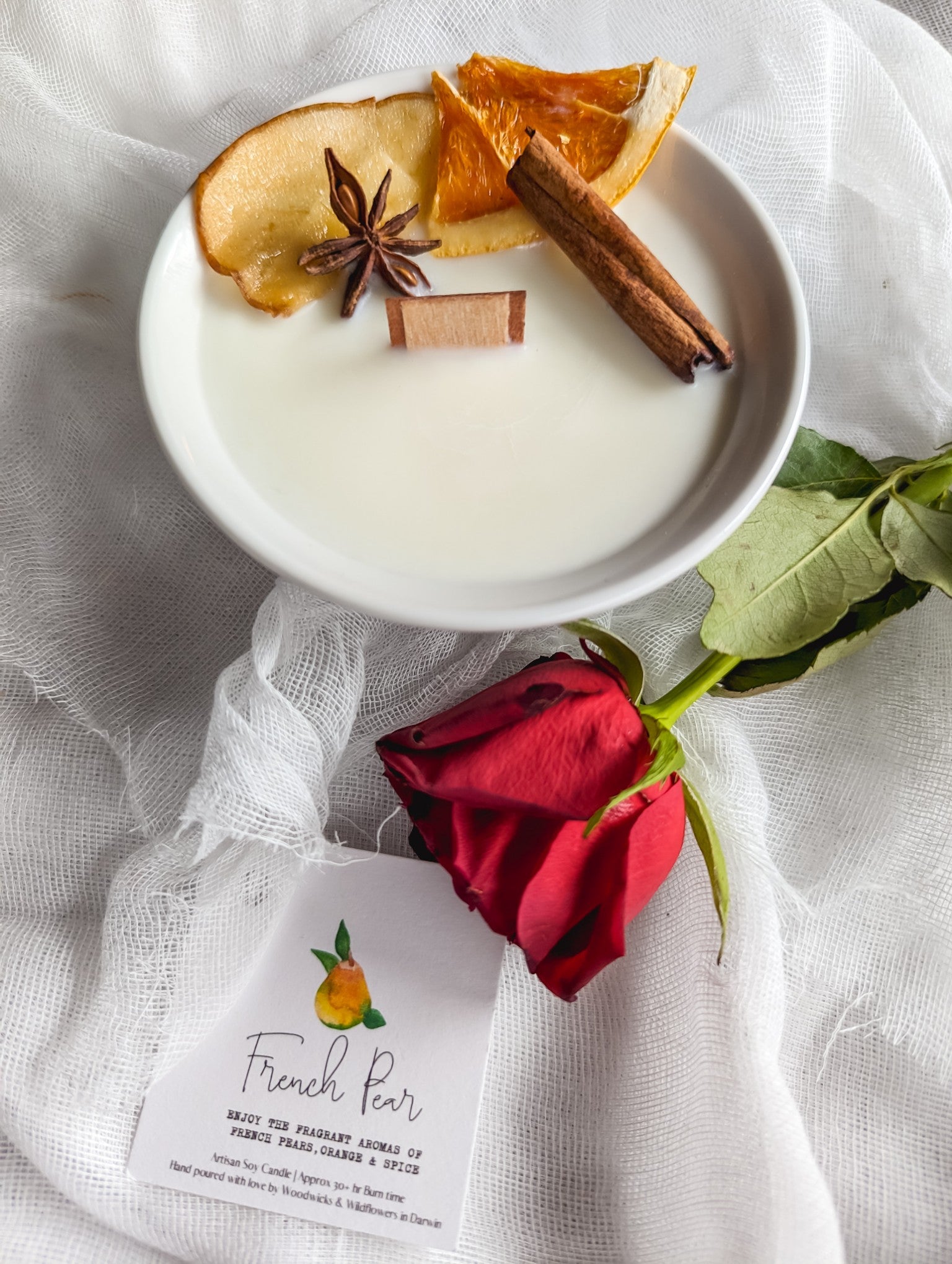 French Pear Candle Woodwicks & Wildflowers